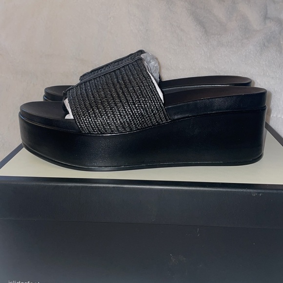 NWT J/SLIDES QUO Black Woven Wedge Sandal - Picture 11 of 15